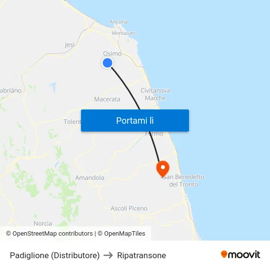 Padiglione (Distributore) to Ripatransone map