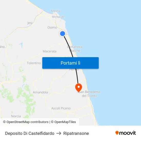 Deposito Di Castelfidardo to Ripatransone map