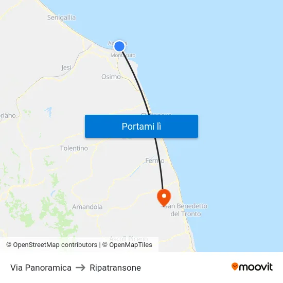 Via Panoramica to Ripatransone map