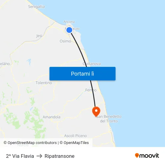 2^ Via Flavia to Ripatransone map