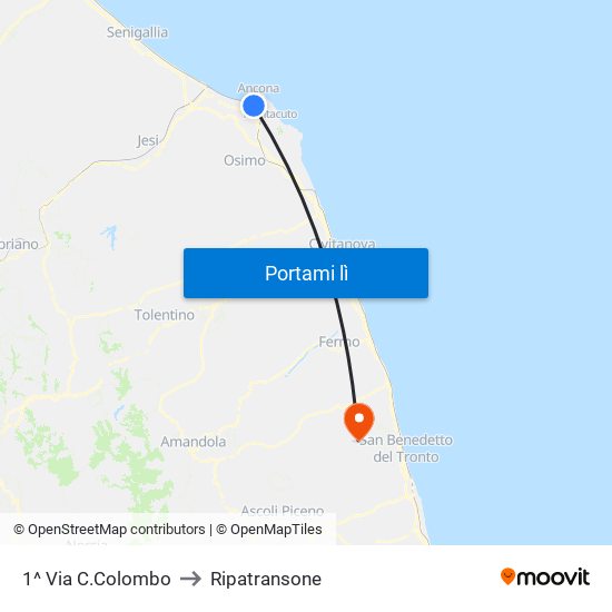 1^ Via C.Colombo to Ripatransone map