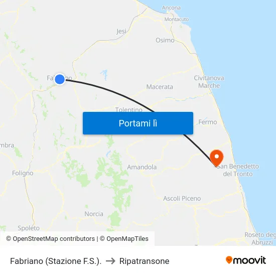 Fabriano (Stazione F.S.). to Ripatransone map