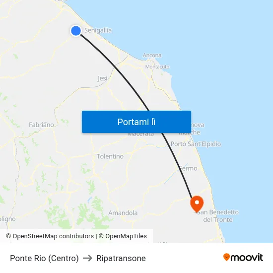 Ponte Rio (Centro) to Ripatransone map