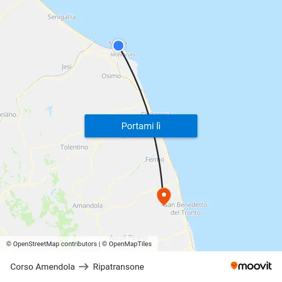 Corso Amendola to Ripatransone map