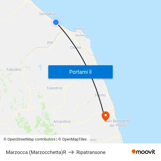 Marzocca (Marzocchetta)R to Ripatransone map