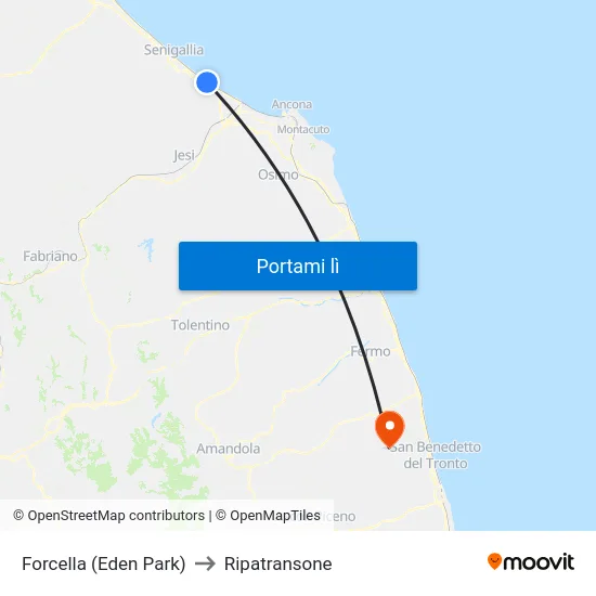 Forcella (Eden Park) to Ripatransone map