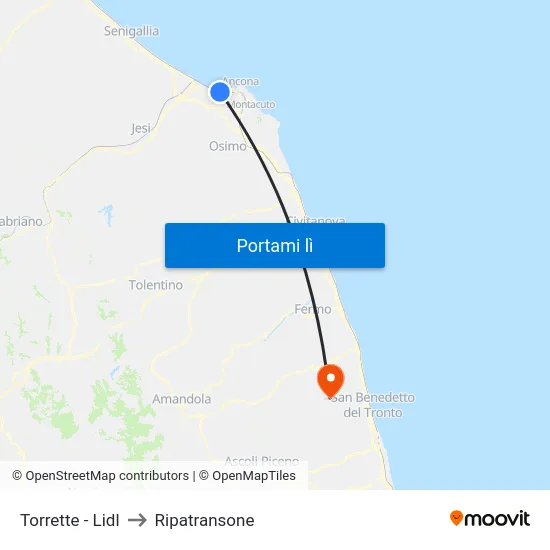 Torrette - Lidl to Ripatransone map