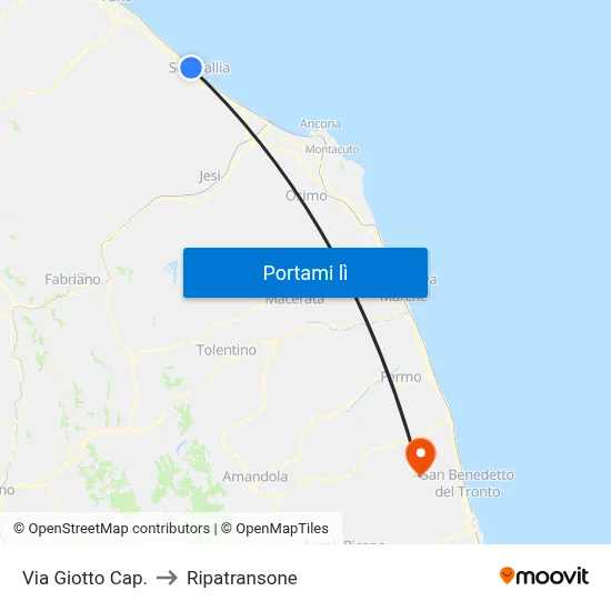 Via Giotto Cap. to Ripatransone map