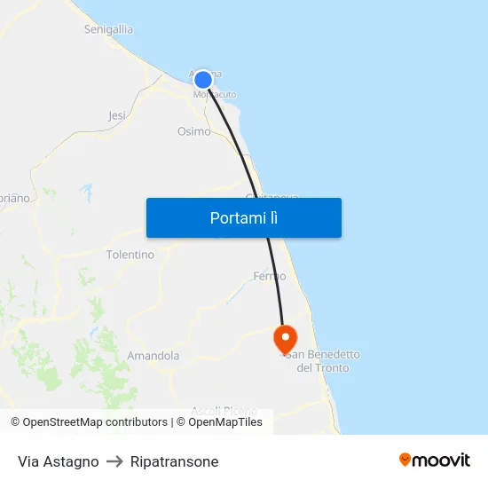Via  Astagno to Ripatransone map