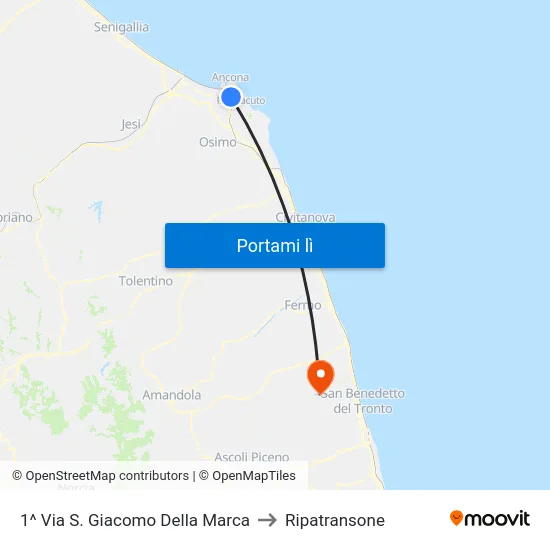 1^ Via S. Giacomo Della Marca to Ripatransone map
