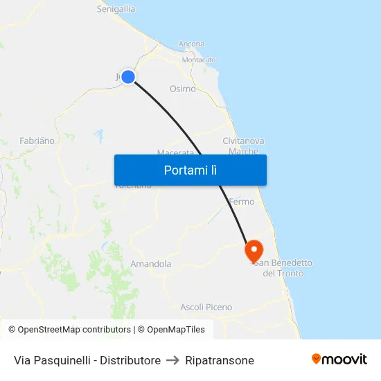 Via Pasquinelli - Distributore to Ripatransone map