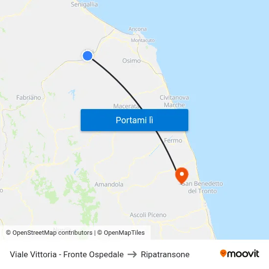Viale Vittoria - Fronte Ospedale to Ripatransone map