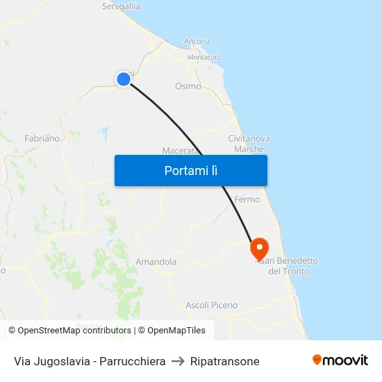 Via Jugoslavia - Parrucchiera to Ripatransone map