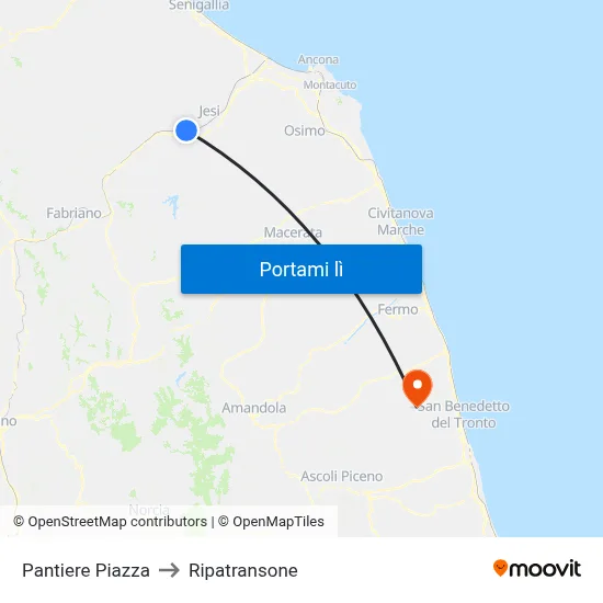 Pantiere Piazza to Ripatransone map