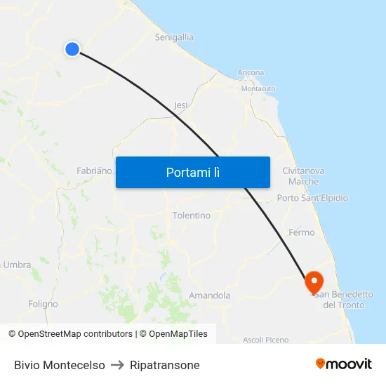 Bivio Montecelso to Ripatransone map