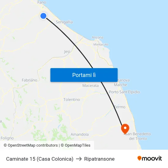 Caminate 15 (Casa Colonica) to Ripatransone map