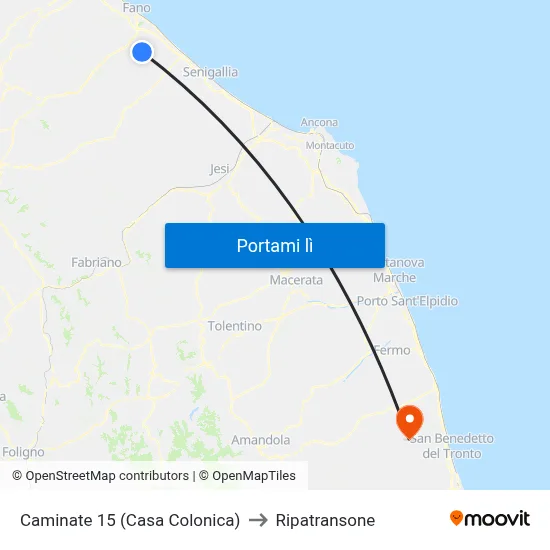 Caminate 15 (Casa Colonica) to Ripatransone map