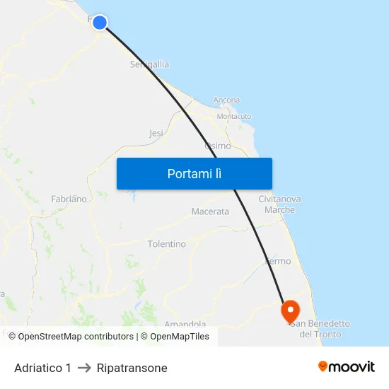Adriatico 1 to Ripatransone map