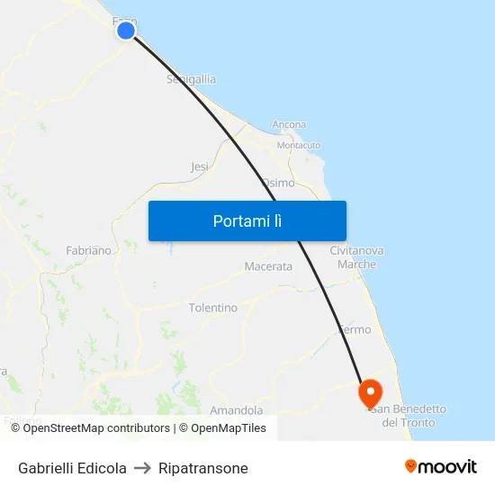 Gabrielli Edicola to Ripatransone map