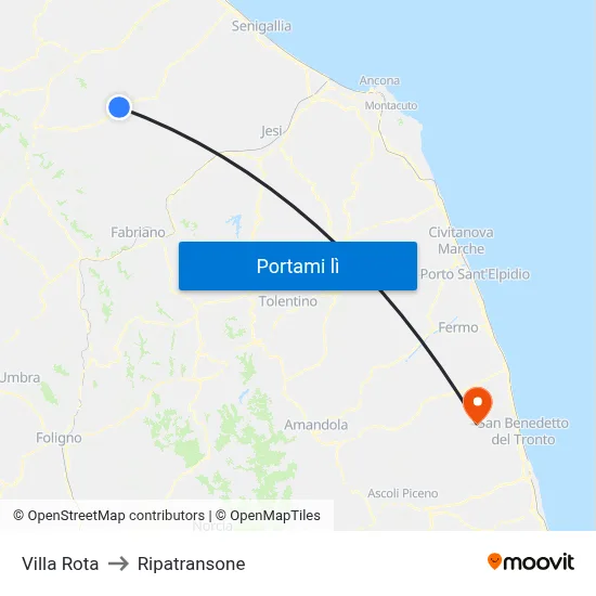 Villa Rota to Ripatransone map