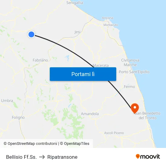Bellisio Ff.Ss. to Ripatransone map