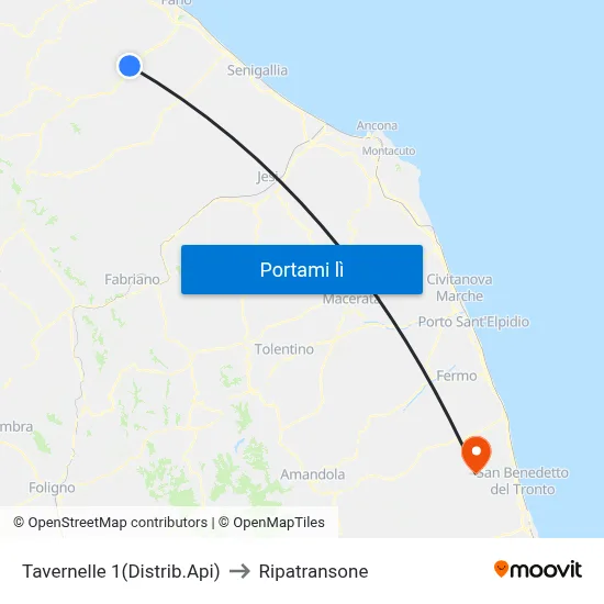 Tavernelle 1(Distrib.Api) to Ripatransone map