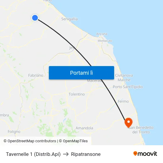 Tavernelle 1 (Distrib.Api) to Ripatransone map