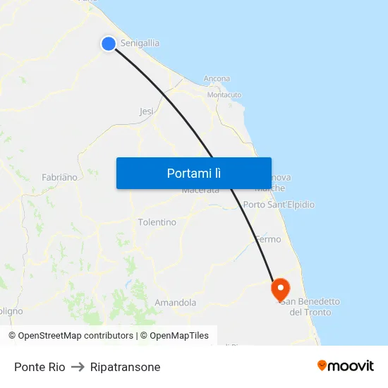 Ponte Rio to Ripatransone map