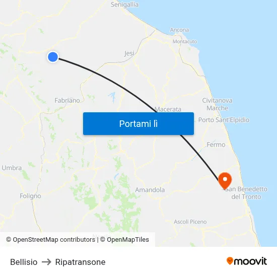 Bellisio to Ripatransone map