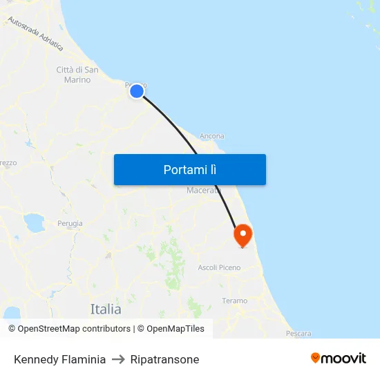 Kennedy Flaminia to Ripatransone map