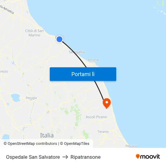 Ospedale San Salvatore to Ripatransone map