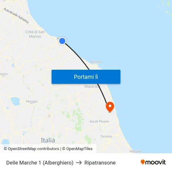 Delle Marche 1 (Alberghiero) to Ripatransone map