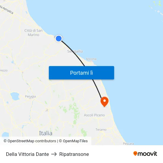 Della Vittoria Dante to Ripatransone map