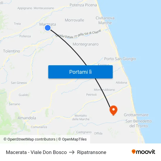 Macerata - Viale Don Bosco to Ripatransone map
