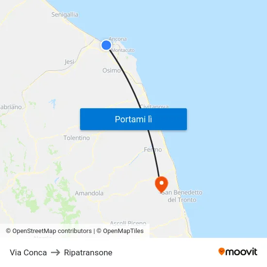 Via Conca to Ripatransone map