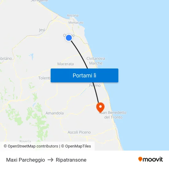 Maxi Parcheggio to Ripatransone map