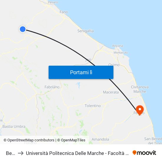 Bernini to Università Politecnica Delle Marche - Facoltà Di Ingegneria - Sede Di Fermo map