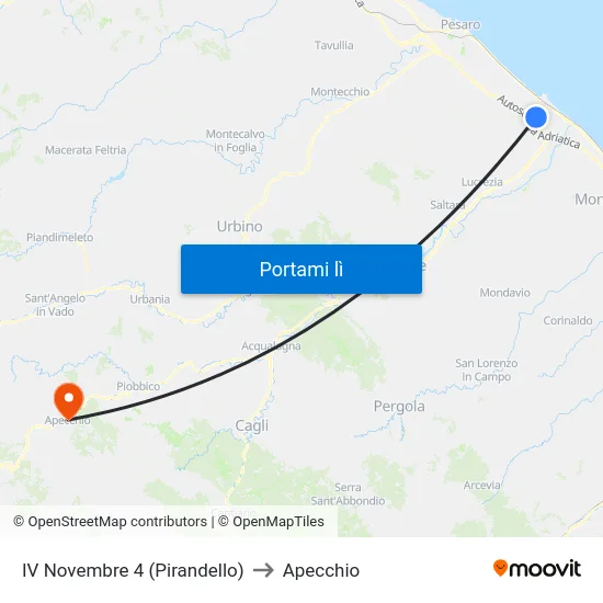 IV Novembre 4 (Pirandello) to Apecchio map