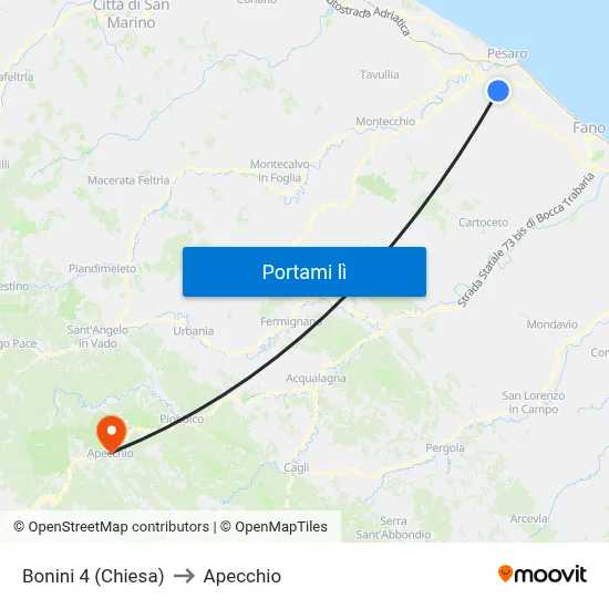Bonini 4 (Chiesa) to Apecchio map