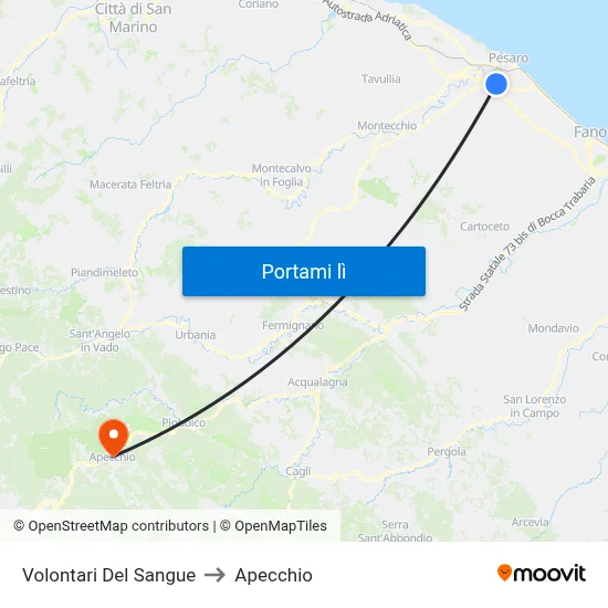 Volontari Del Sangue to Apecchio map