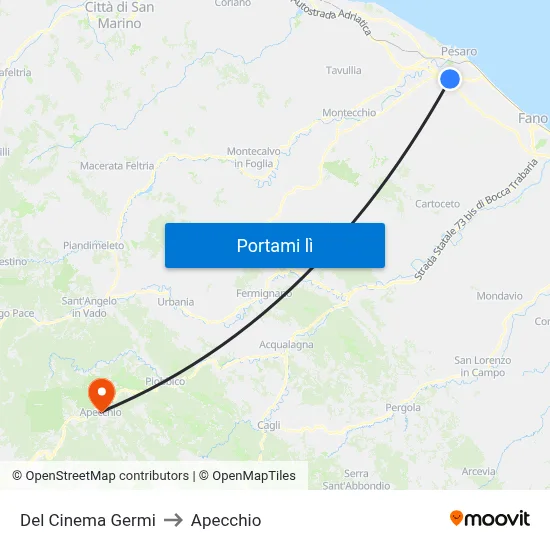 Del Cinema Germi to Apecchio map