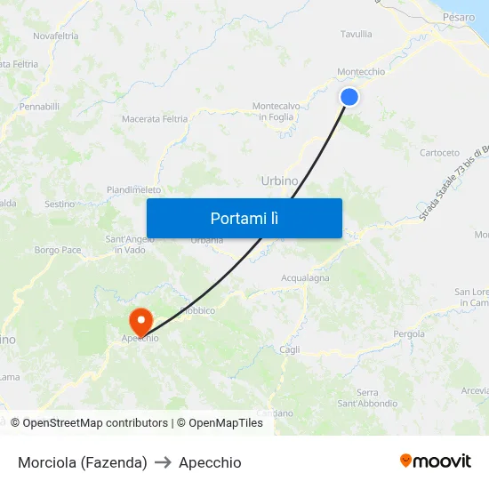 Morciola (Fazenda) to Apecchio map