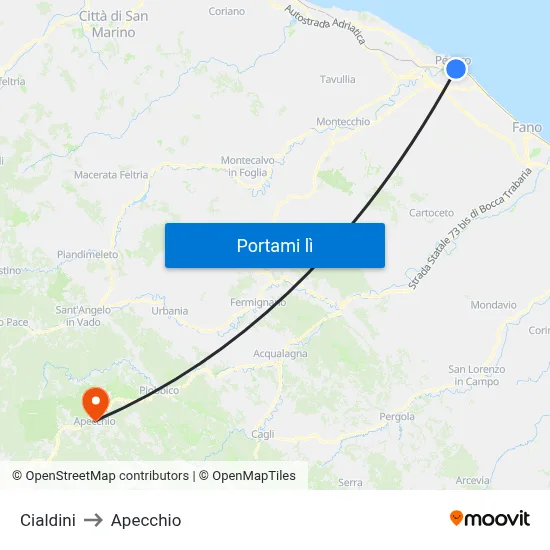 Cialdini to Apecchio map