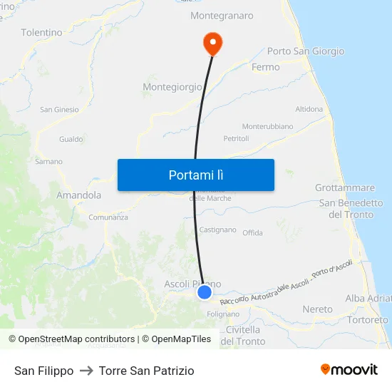 San Filippo to Torre San Patrizio map