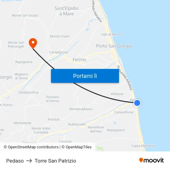 Pedaso to Torre San Patrizio map