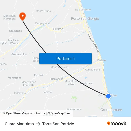 Cupra Marittima to Torre San Patrizio map