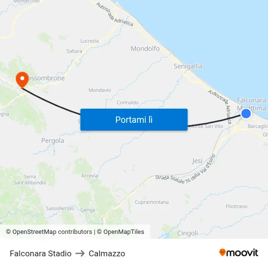 Falconara Stadio to Calmazzo map