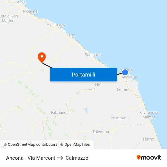 Ancona - Via Marconi to Calmazzo map