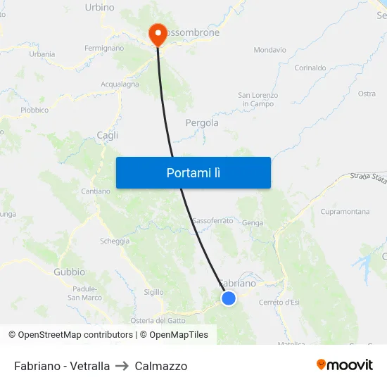 Fabriano - Vetralla to Calmazzo map