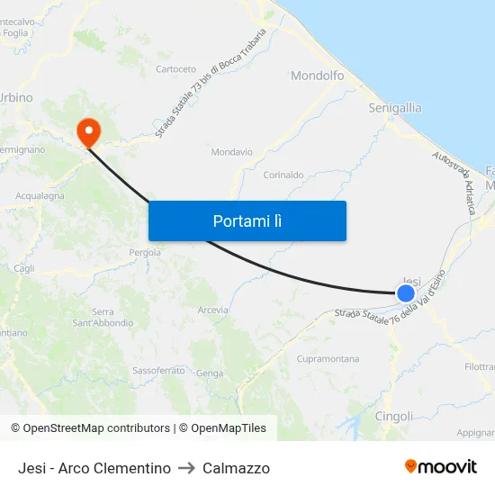 Jesi - Arco Clementino to Calmazzo map